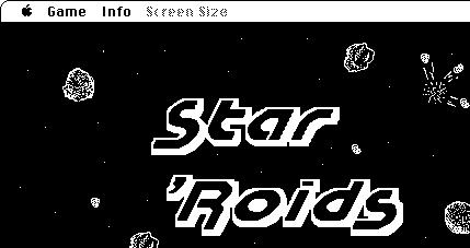 Screenshot af Star Roids-spillet